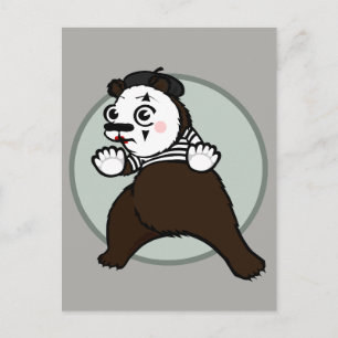 CARTOON STIL GRIZZLY BEAR MIME VERTICAL POSTCARD POSTKARTE