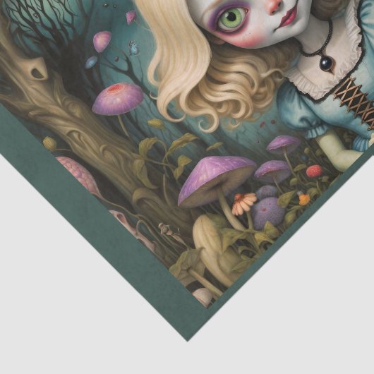 Cartoon Stil psychedelische Alice im Wunderland Seidenpapier (Ausschnitt)