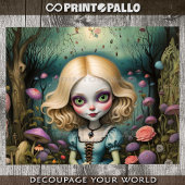 Cartoon Stil psychedelische Alice im Wunderland Seidenpapier