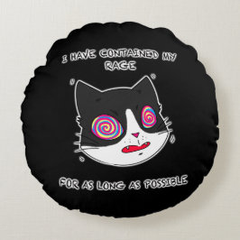 Cartoon Stilkatze mit lustigem Text Rundes Kissen