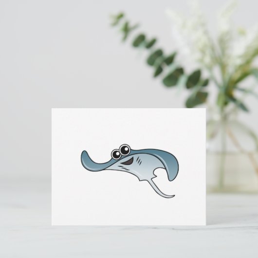 Cartoon Stingray Postkarte (Stehend Vorderseite)