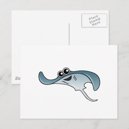 Cartoon Stingray Postkarte (Vorne/Hinten)