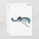 Cartoon Stingray Postkarte (Vorne/Hinten)