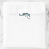 Cartoon Stingray Quadratischer Aufkleber (Tasche)
