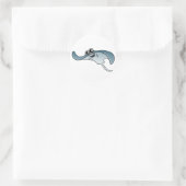 Cartoon Stingray Runder Aufkleber (Tasche)