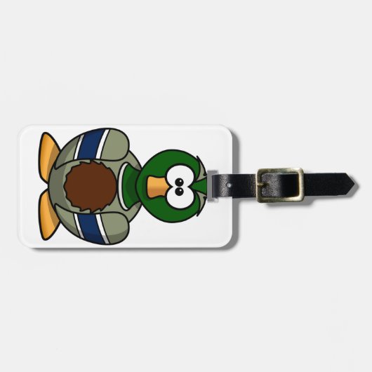 Cartoon-Stockenten-Enten-Gepäck-Umbauten Gepäckanhänger (Vorderseite horizontal)