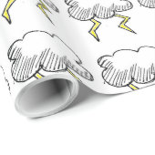 Cartoon Storm Cloud Rainy Day Design Geschenkpapier (Rolleneckpunkt)