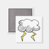 Cartoon Storm Cloud Rainy Day Design Magnet (Vorderseite/Rückseite)