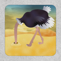 Cartoon Strauß mit Kopf in Sand