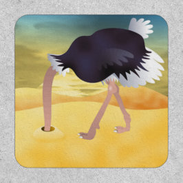 Cartoon Strauß mit Kopf in Sand