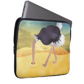 Cartoon Strauß mit Kopf in Sand Laptopschutzhülle (Vorne Rechts)