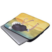 Cartoon Strauß mit Kopf in Sand Laptopschutzhülle (Vorne Knopf)