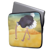 Cartoon Strauß mit Kopf in Sand Laptopschutzhülle (Vorderseite Links)