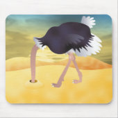 Cartoon Strauß mit Kopf in Sand Mousepad (Vorne)