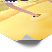 Cartoon Strauß mit Kopf in Sand Poster (Ecke)