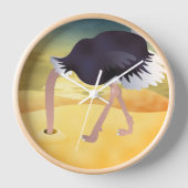 Cartoon Strauß mit Kopf in Sand Uhr (Vorderseite)