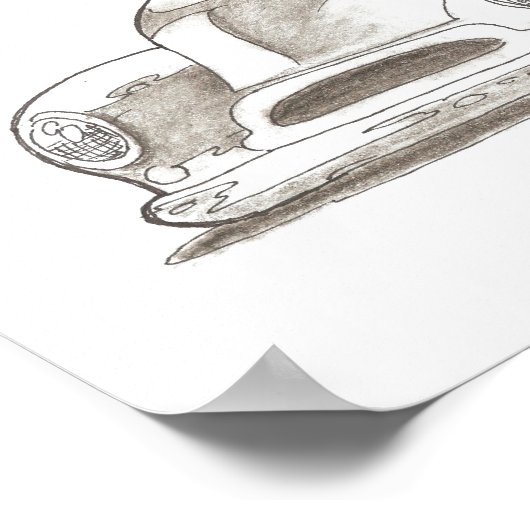 Cartoon Street Rod Posters Poster (Ecke)