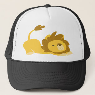 Cartoon Stretching Lion Hut Truckerkappe