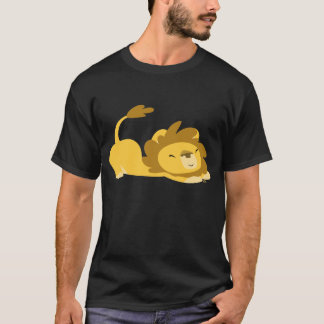 Cartoon Stretching Lion T - Shirt