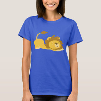 Cartoon Stretching Lion Women T - Shirt
