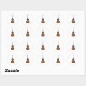 Cartoon Style Double Bass Runder Aufkleber (Blatt)