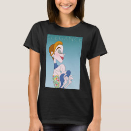 Cartoon Style Elegante Frau T-Shirt