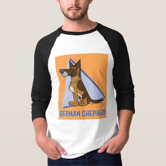 Cartoon Style German Shepherd Dog T-Shirt (Vorderseite)
