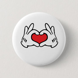 Cartoon Style Hand Liebe Herz Button