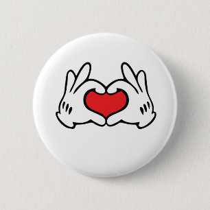 Cartoon Style Hand Liebe Herz Button