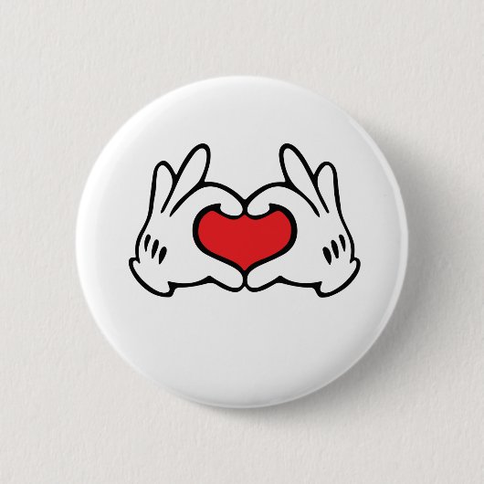 Cartoon Style Hand Liebe Herz Button (Vorderseite)