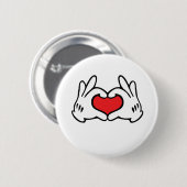 Cartoon Style Hand Liebe Herz Button (Vorne & Hinten)