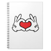 Cartoon Style Hand Liebe Herz Notizblock (Vorderseite)