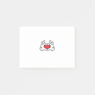 Cartoon Style Hand Liebe Herz Post-it Klebezettel
