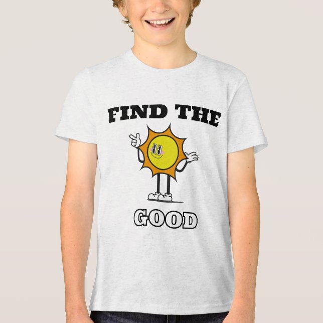Cartoon Style Happy Sun Tri-Blend Shirt (Vorderseite)