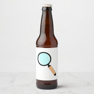 Cartoon Style Magnifying Glass Bierflaschenetikett