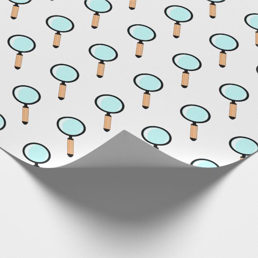 Cartoon Style Magnifying Glass Geschenkpapier (Ecke)