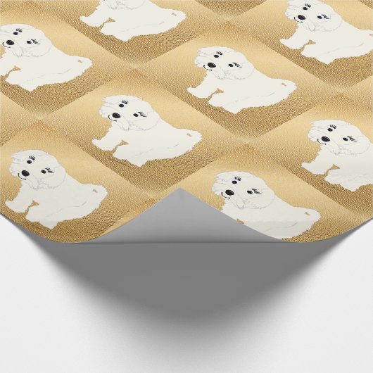 Cartoon Style Maltese Geschenkpapier (Ecke)