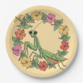 Cartoon Style Mantis With Mirabilis Pappteller (Vorderseite)