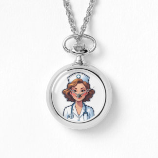 Cartoon Style Nurse - Niedlicher medizinischer Hel Armbanduhr