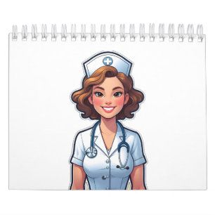 Cartoon Style Nurse - Niedlicher medizinischer Hel Kalender