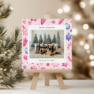 Cartoon Style Pastel Illustration Holiday Card Feiertagskarte