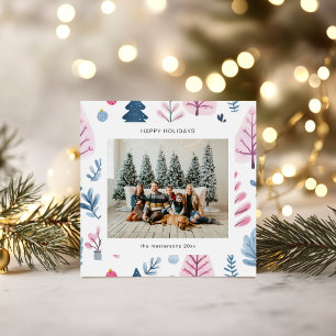 Cartoon Style Pastel Illustration Holiday Card Feiertagskarte