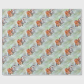 Cartoon Style Ryukin Goldfish Acrylmalerei Geschenkpapier (Flach)