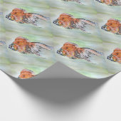 Cartoon Style Ryukin Goldfish Acrylmalerei Geschenkpapier (Ecke)
