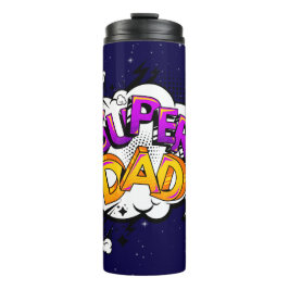 Cartoon Style Super Vater Thermosbecher