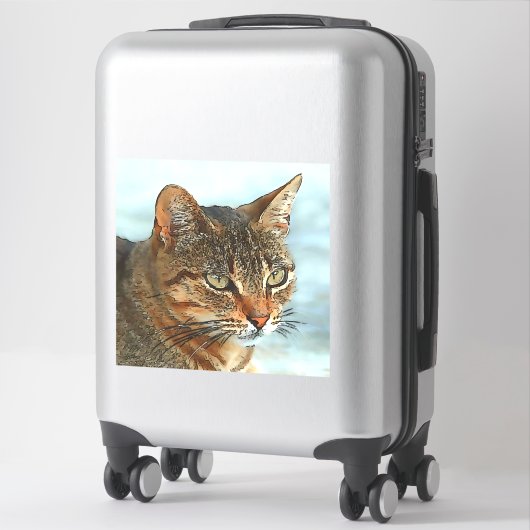 Cartoon Style Tabby Cat RB Aufkleber (Koffer)