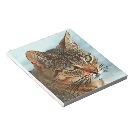 Cartoon Style Tabby Cat RB Notizblock (angewinkelt)