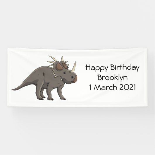 Cartoon Styracosaurus Banner (Horizontal)