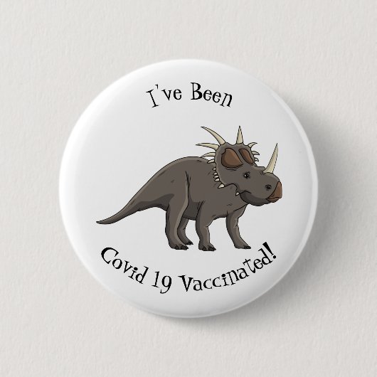Cartoon Styracosaurus Button (Vorderseite)