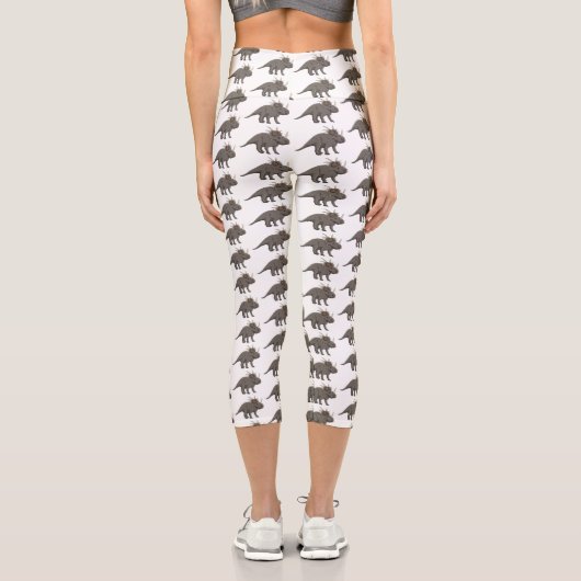 Cartoon Styracosaurus Capri Leggings (Rückseite)